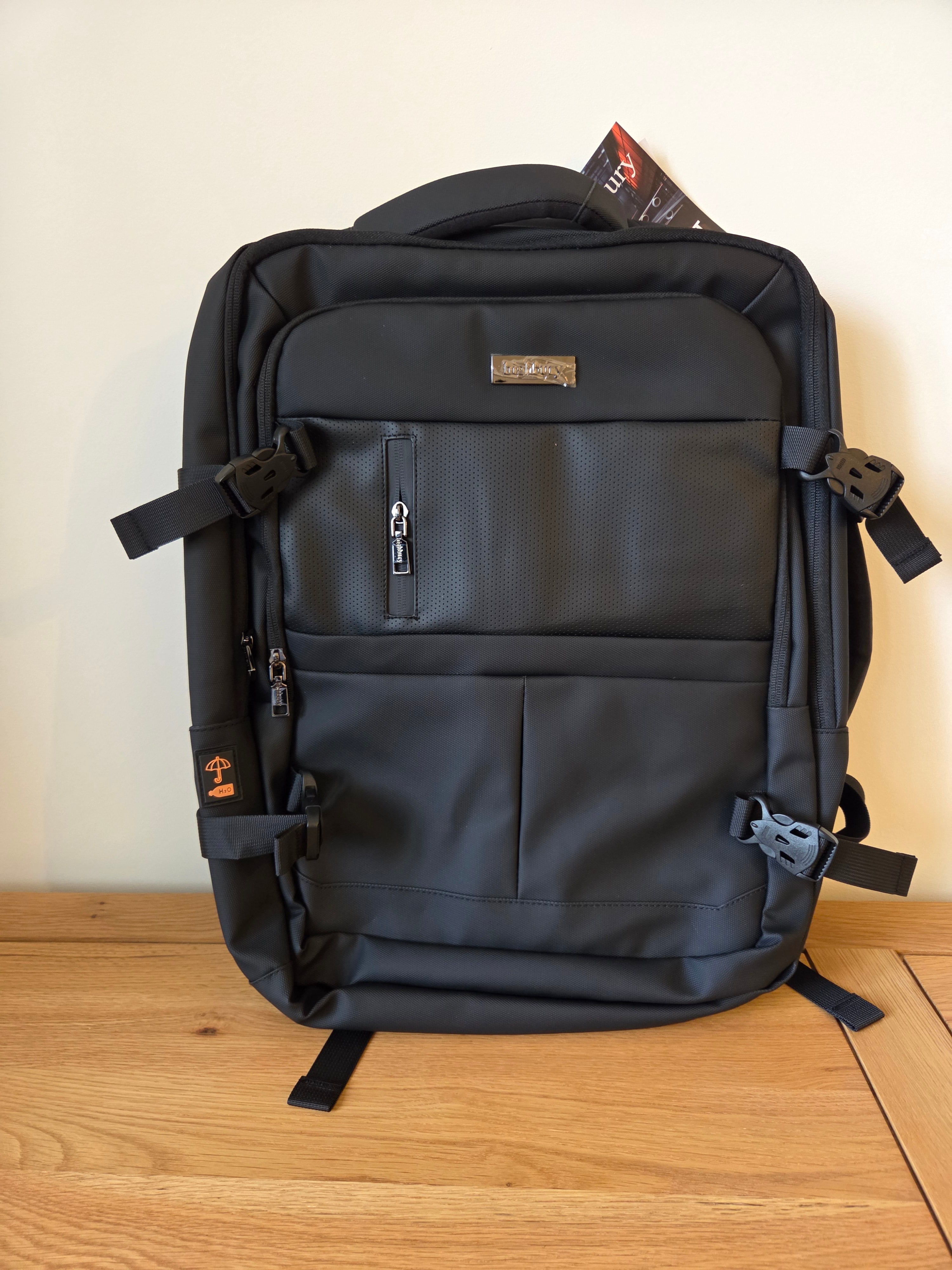 HIGHBURY - Black - Explorer - EasyJet Lufthansa British Airways Jet2 Cabin Bag 45x36x20, 32L Underseat Hand Luggage For Travel Fits 15.6 Inch Laptop